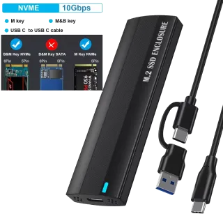 ADAPTADOR SSD M.2 NVME - USB 3.2 GEN 2 (10GBPS)