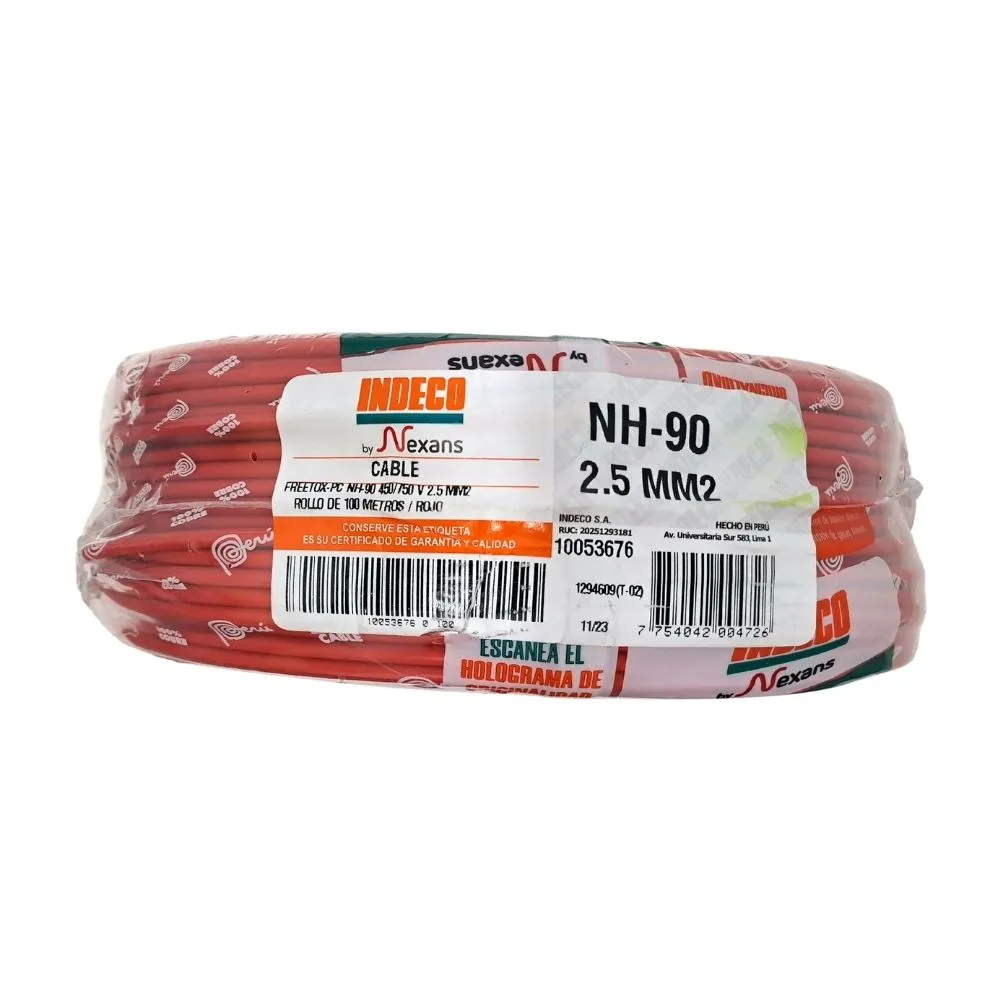 Conductor electrico 750V libre halogeno 2.5MM2 freetox-pc NH90 Indeco