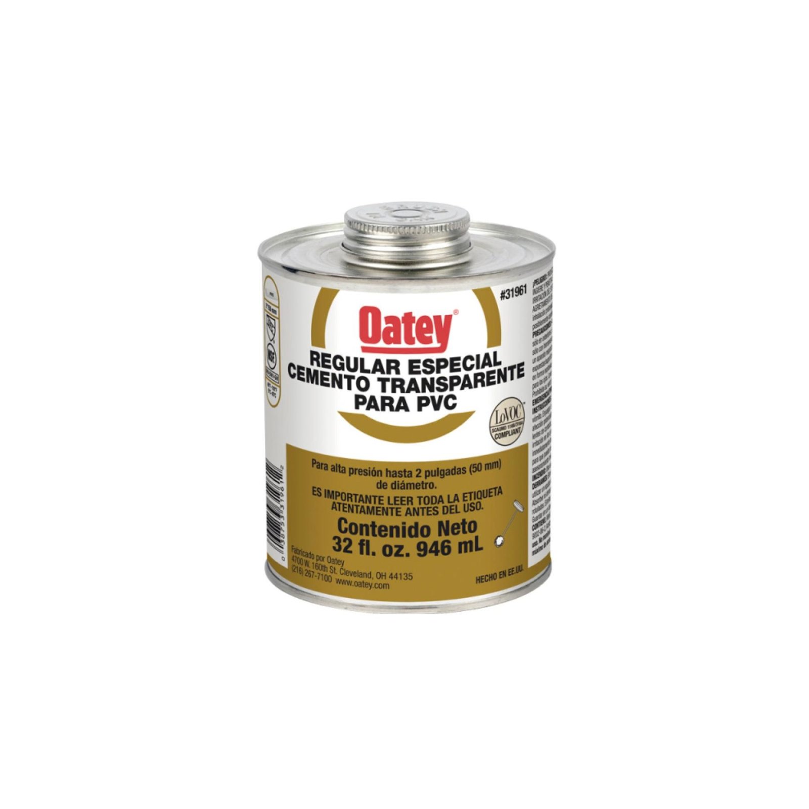 Pegamento PVC regular 32 onz 1/4 31961 CJAX12 - Oatey
