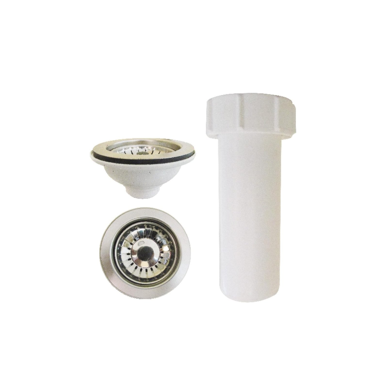 DESAGUE P/LAVATORIO 4 PVC C/CANAS. A/INOX 126153 - C&A