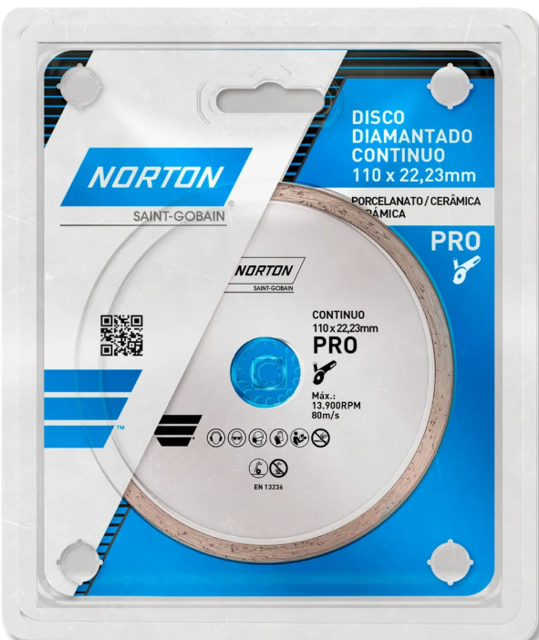 Disco diaman.pro p/ceram. continuo 4 1/2X7/8" CJA10 110X22,23MM - Norton