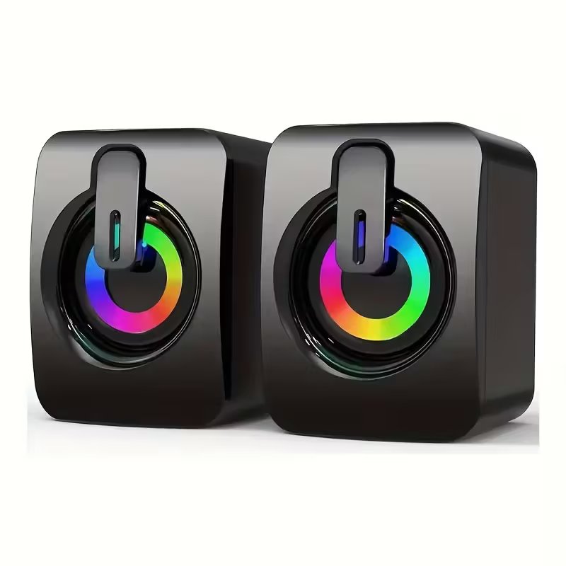 ALTAVOCES USB CON LUZ LED PARA COMPUTADORA DE ESCRITORIO