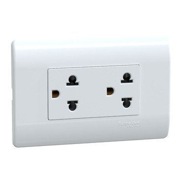 TOMA DOBLE GENESIS BLANCO PUESTA TIERRA MWD60240 - SCHNEIDER