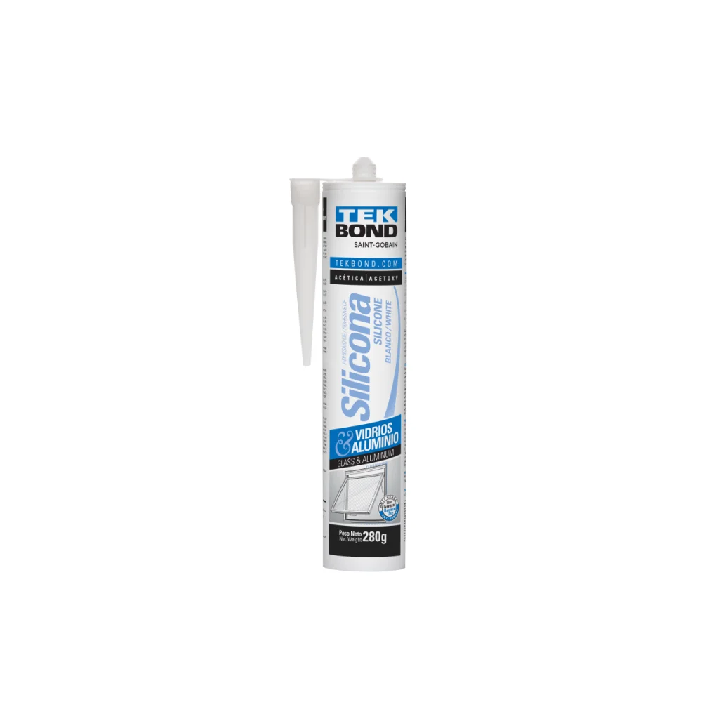 Silic. vidrio alum BLANCO.280GR BX12 78072743702 - Tekbond